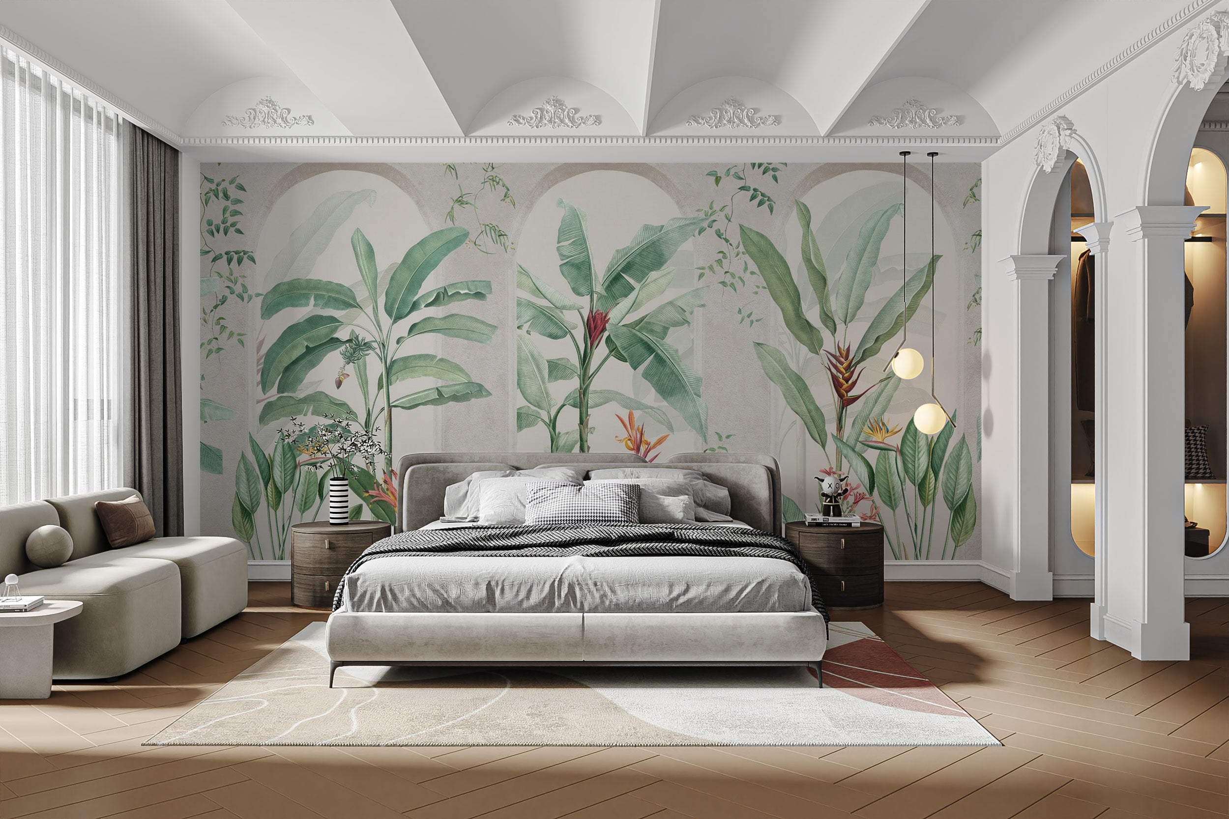 Green Banana Leaf Wallpaper Mural