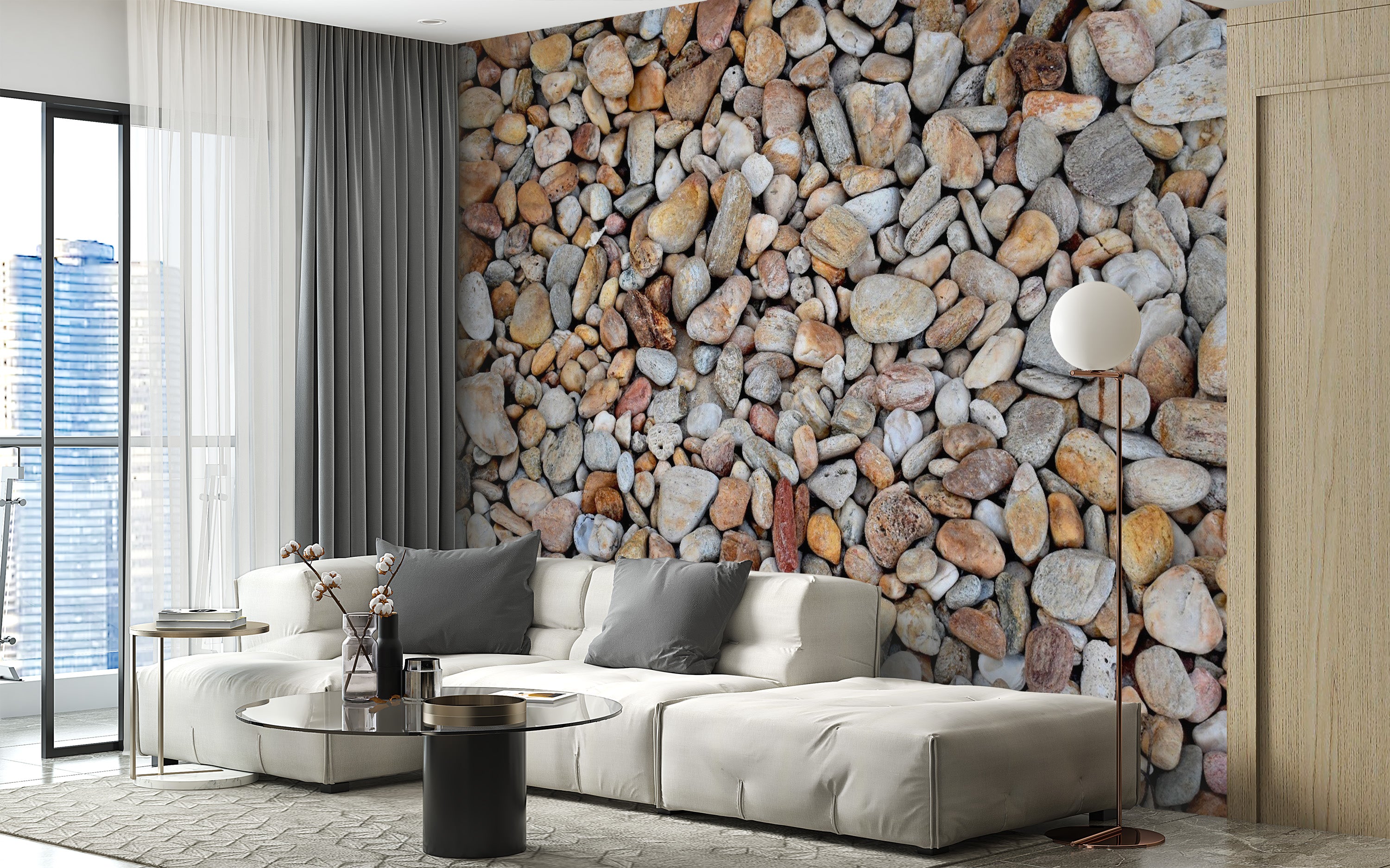 Realistic stone mural for unique wall style
