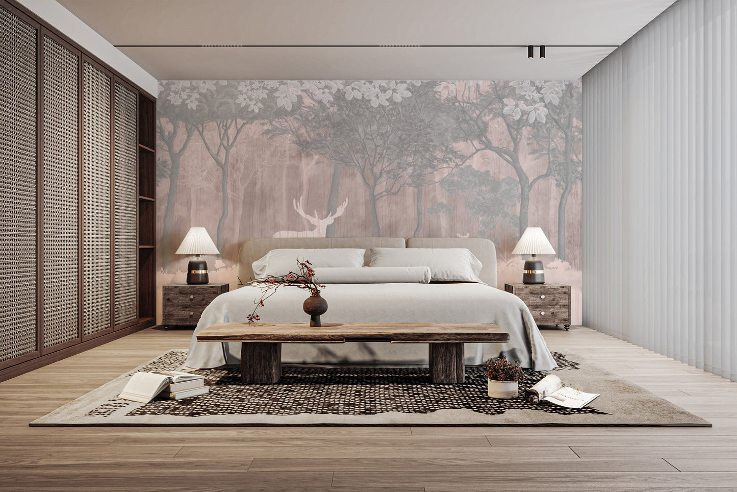 Jungle enchanted wallpaper mural deer mirage