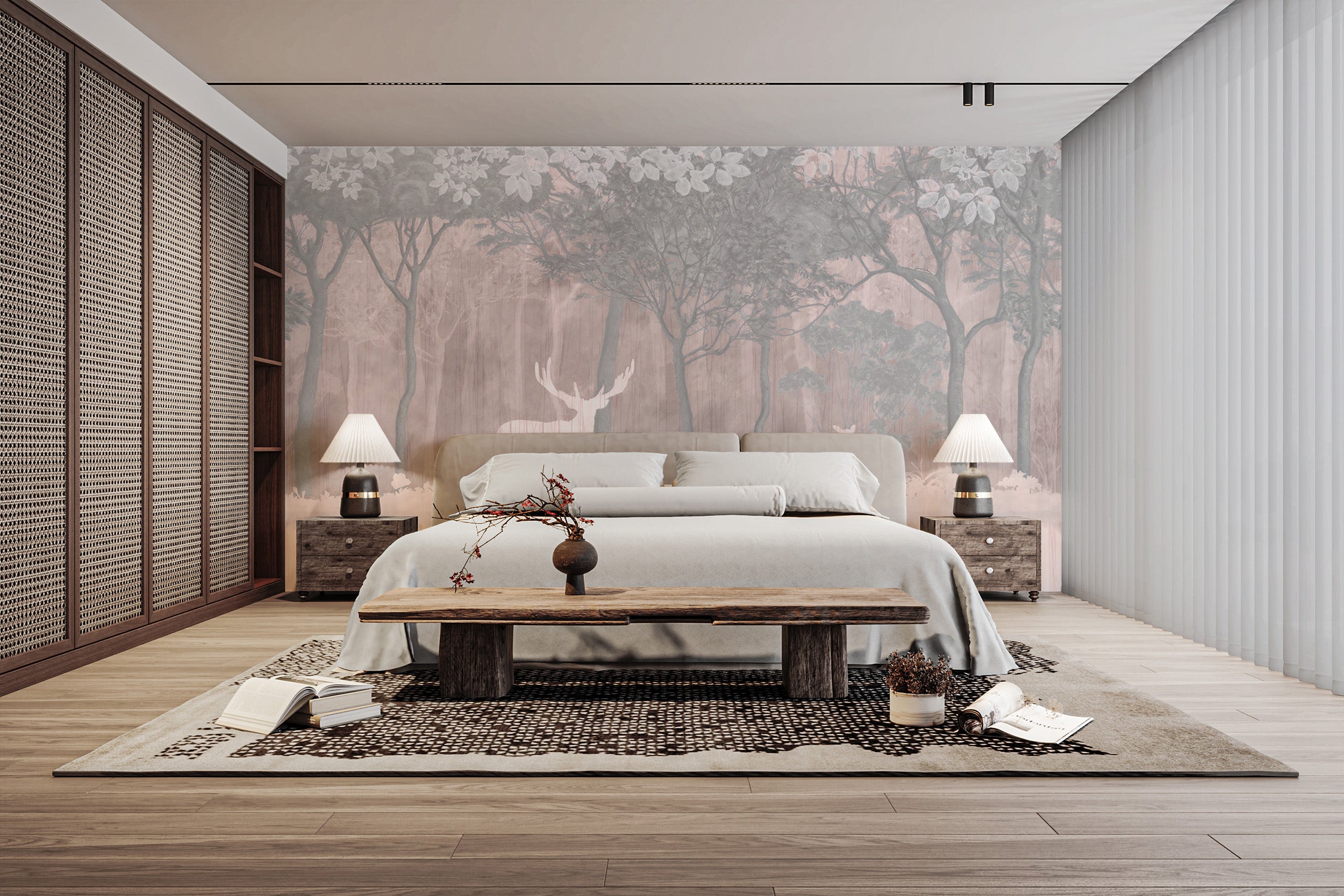 Jungle enchanted wallpaper mural deer mirage