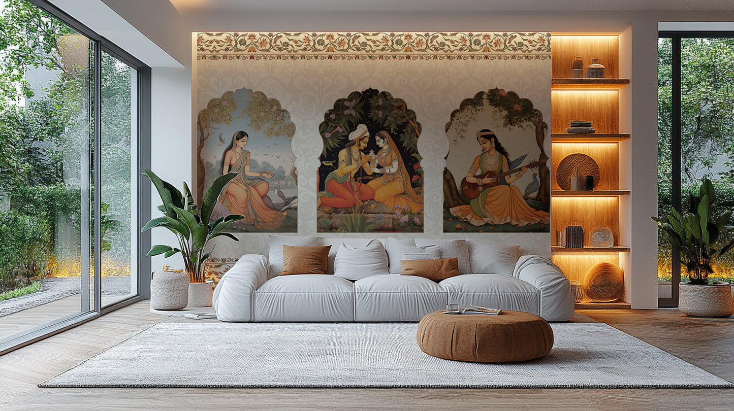 Eastern elegance wallpaper mural for opulent wall decor.
