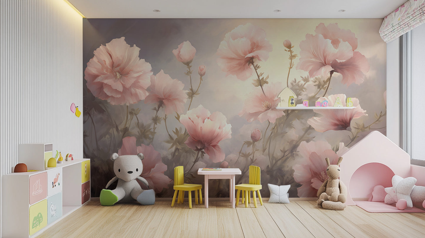 Create a charming room with Godetia pink flower wallpaper mural.