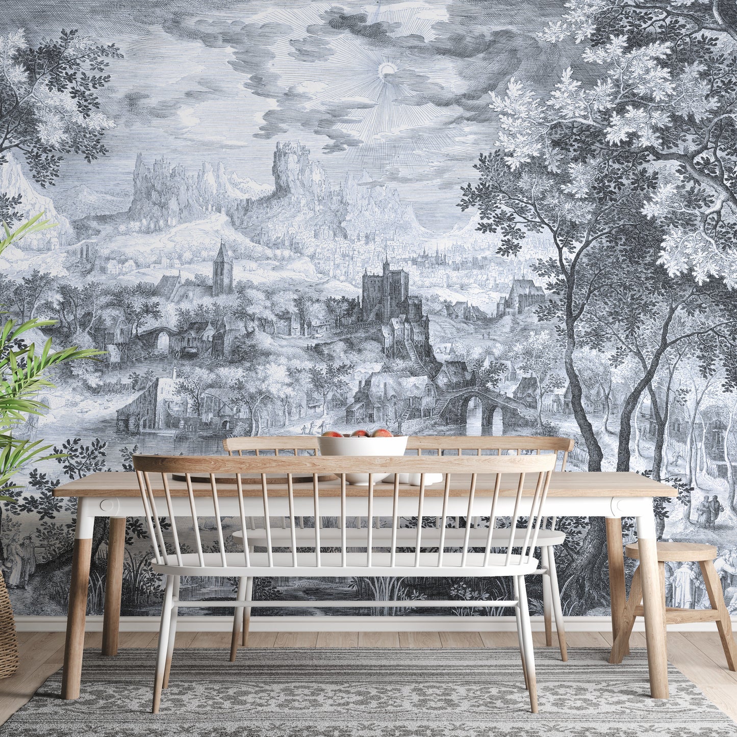 Little Village Clouds Wallpaper Murals