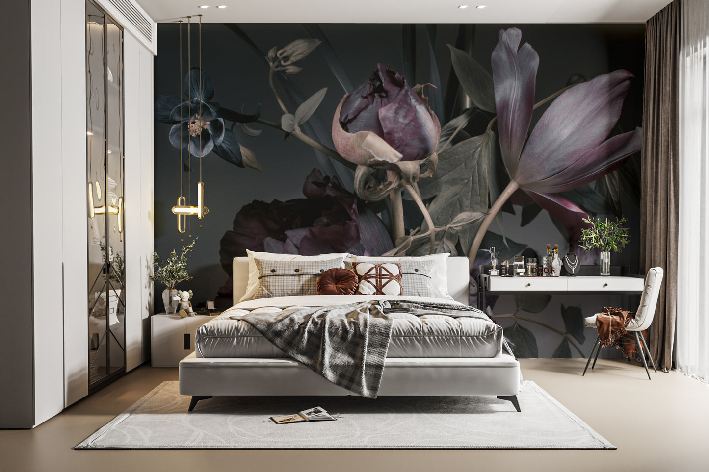 Dusk Floral Wall Art Mural
