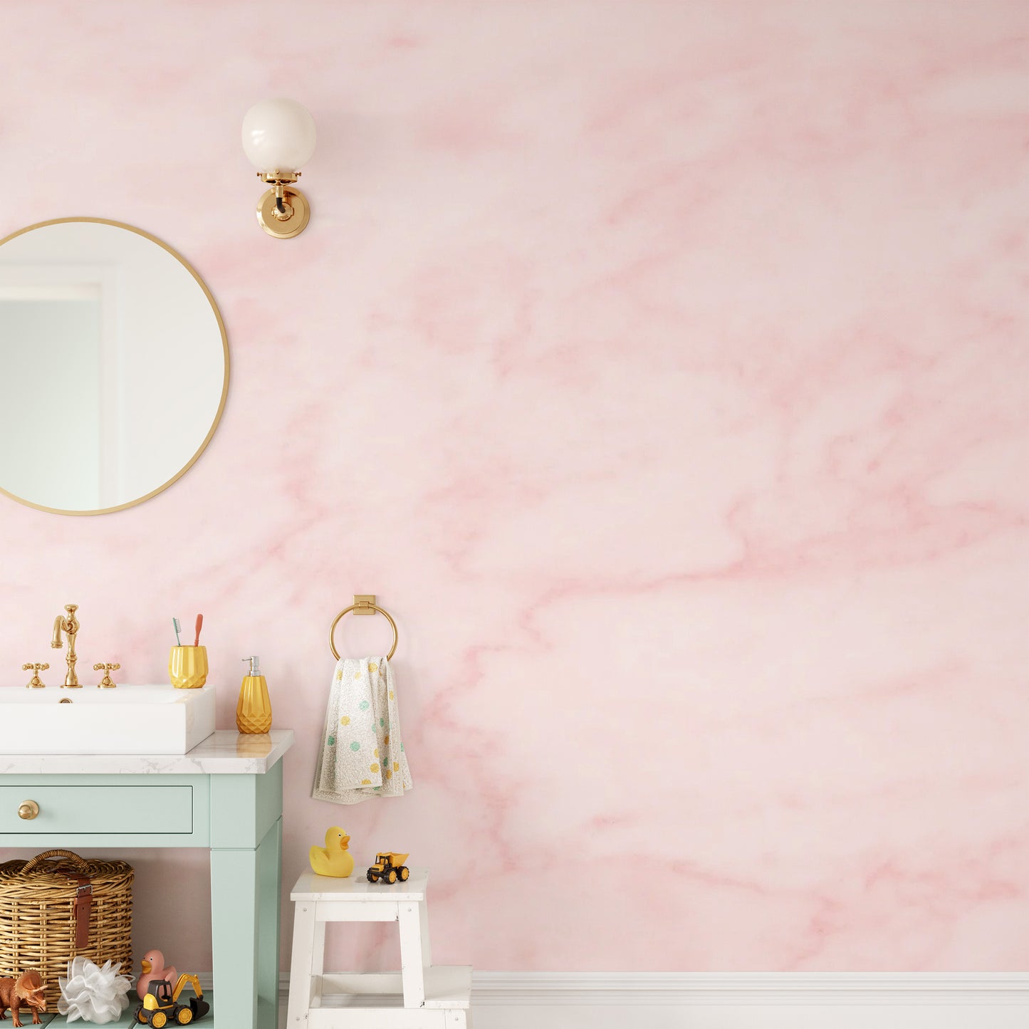 Versatile Pink Marble Wallpaper mural for homes