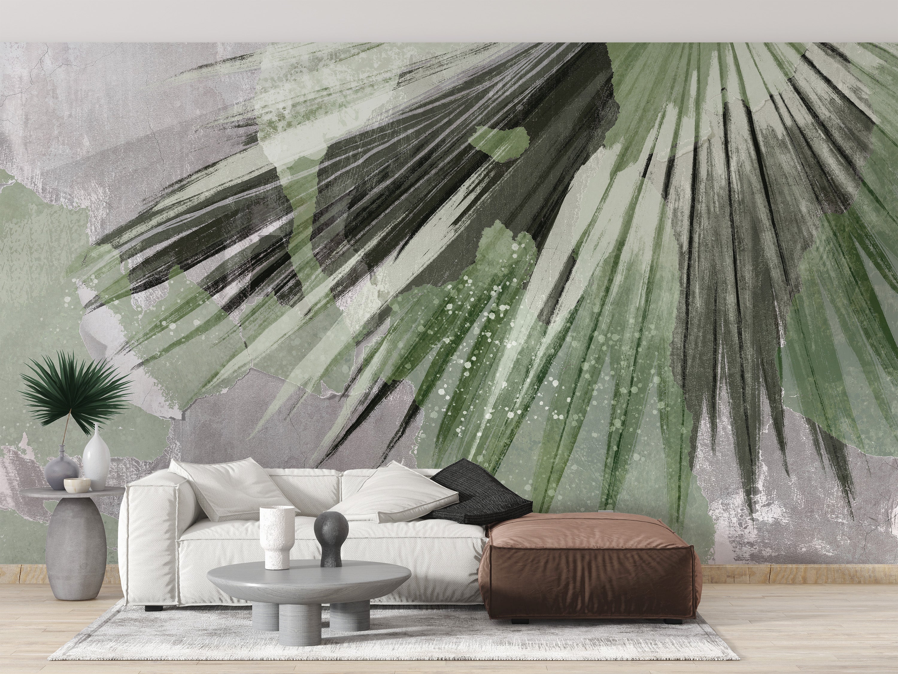 Vibrant tropical foliage wallpaper design