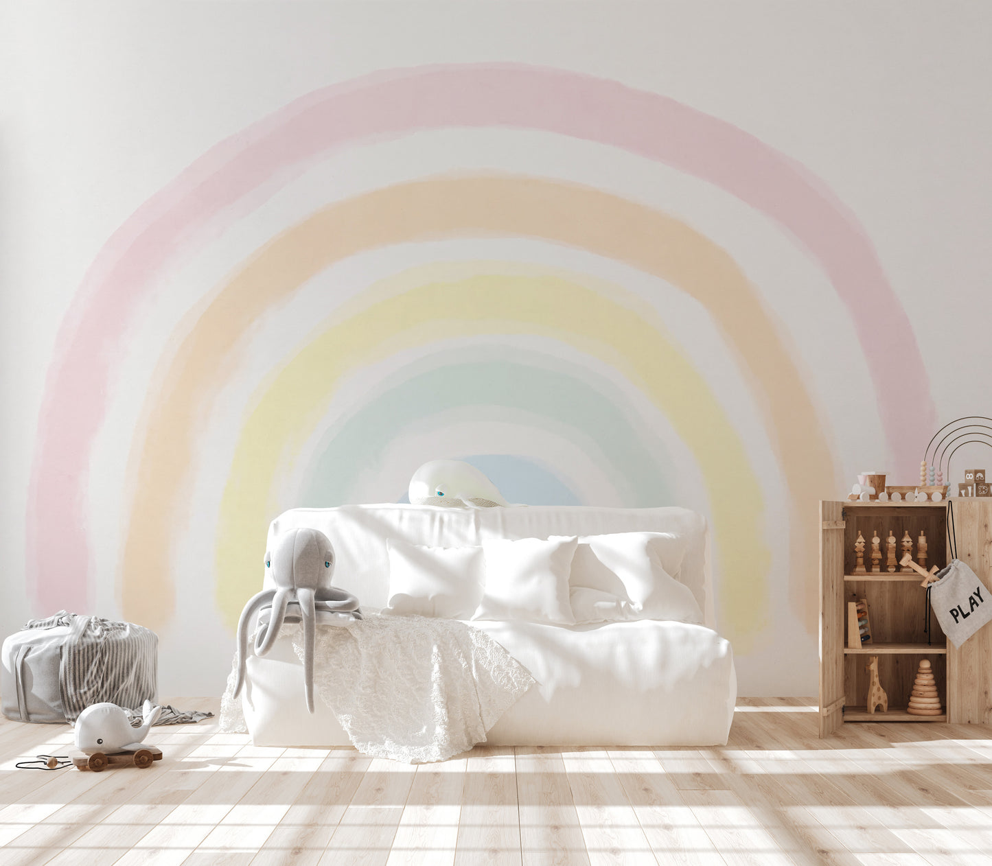 Pastel Rainbow Wall Mural