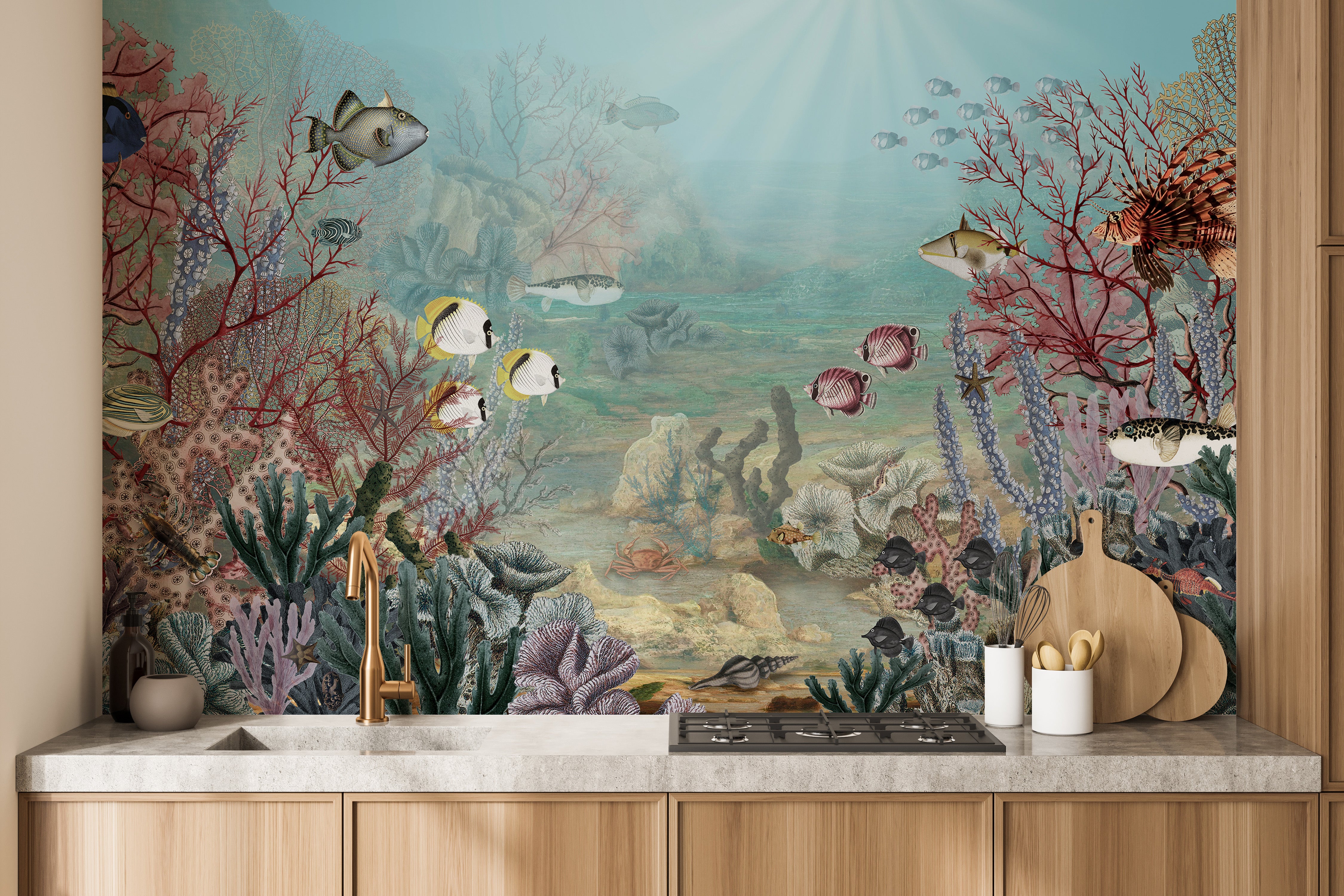 Underwater Corel reef mural wallpaper