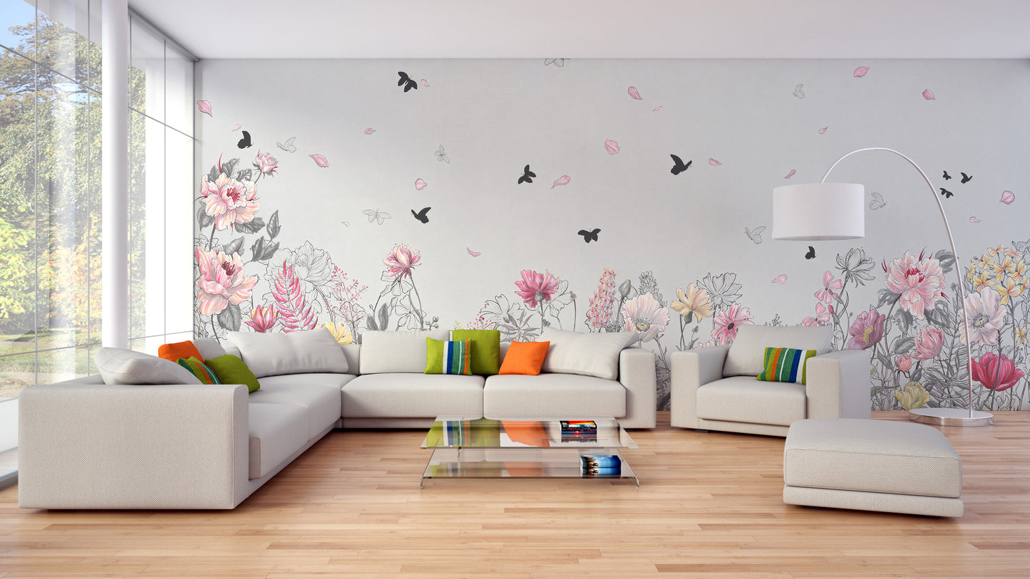 Serene Floral Orchard Wallpaper Murals