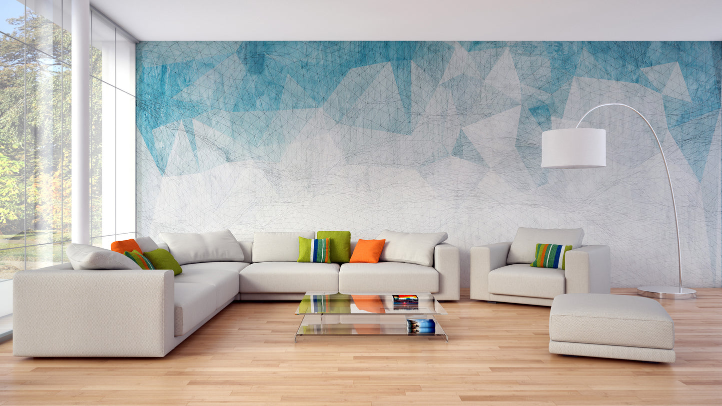 Crumbled Blue Color Wallpaper Murals