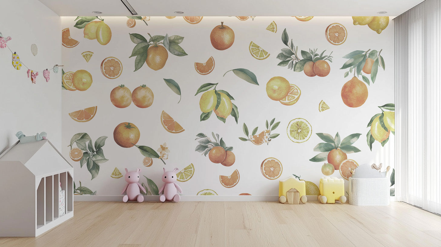 Bright Citrus Melange Paradise Wallpaper design