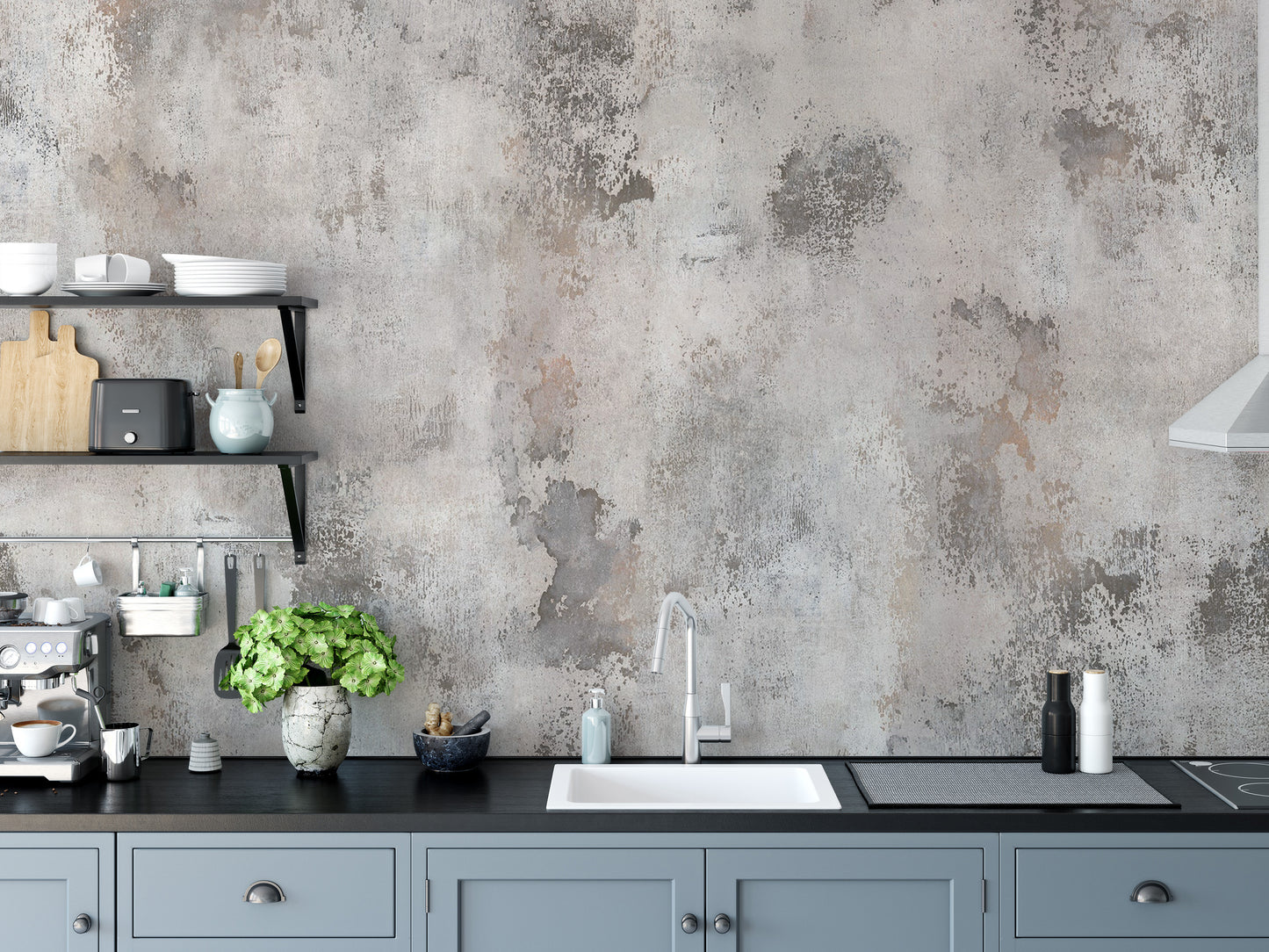 Neutral-toned concrete wallpaper design
