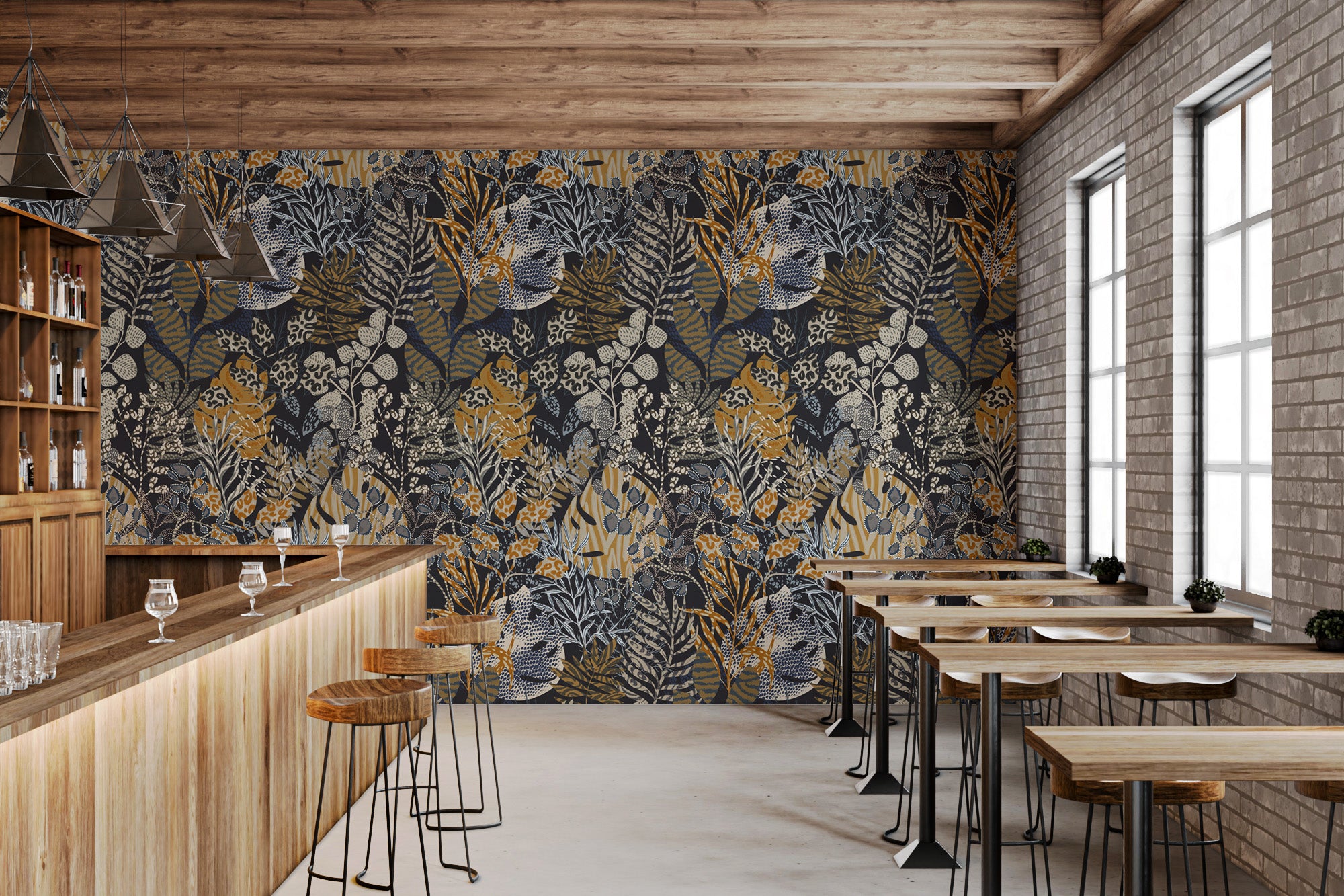 Nocturne Botanical Wallpaper for Modern Interiors
