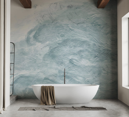 Watercolor Blue Waves Wallpaper Murals