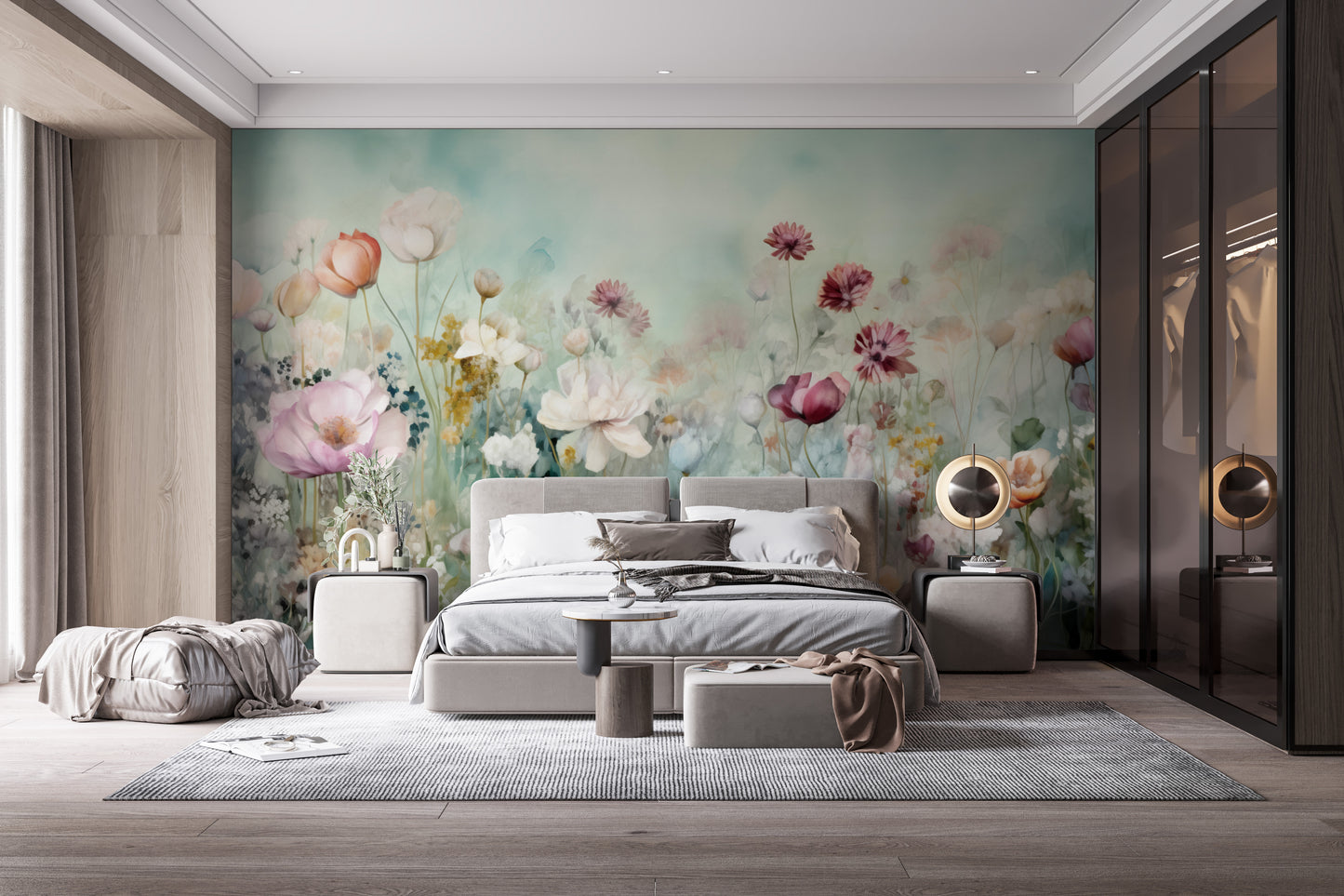 Colorful Pastel Flower Wallpaper Mural