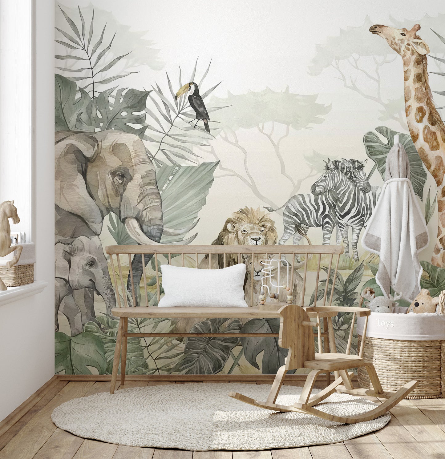 Tropical Wildlife Wall Mural