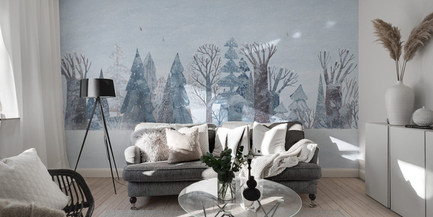 Winter Wonderland Forest Wall Mural