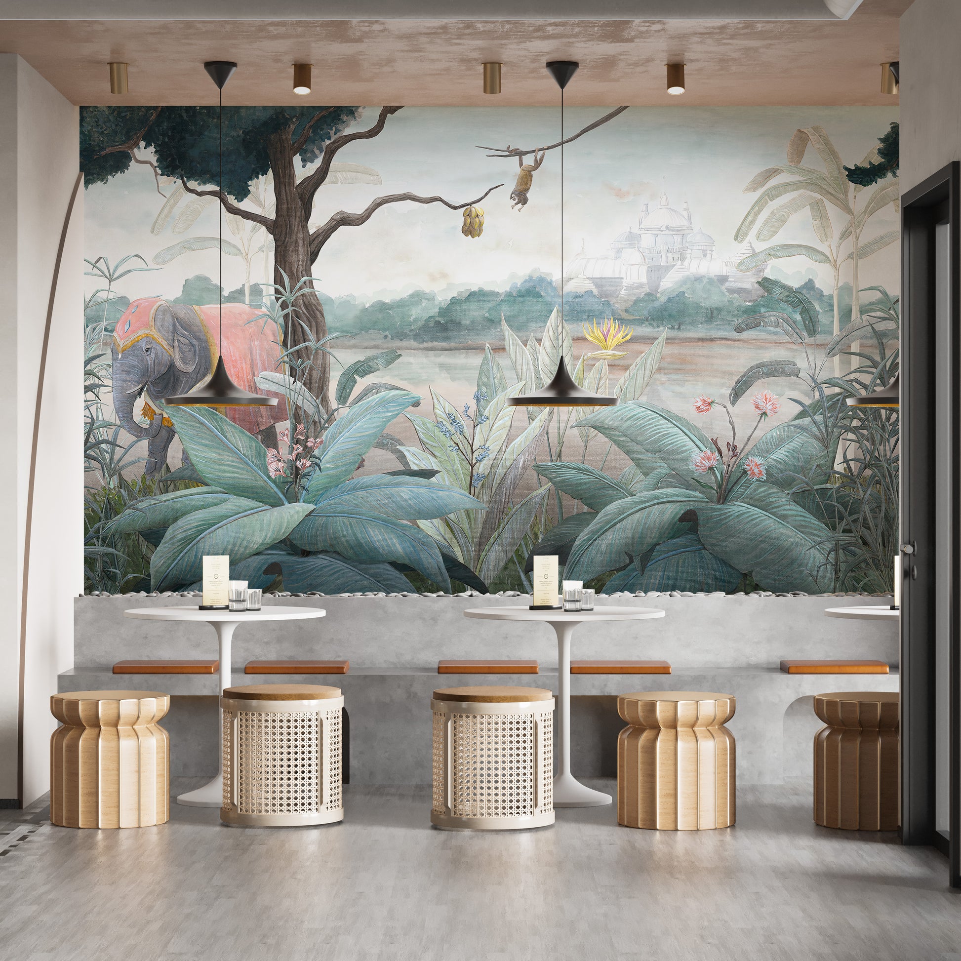 Royal elephant wallpaper mural for luxury spaces