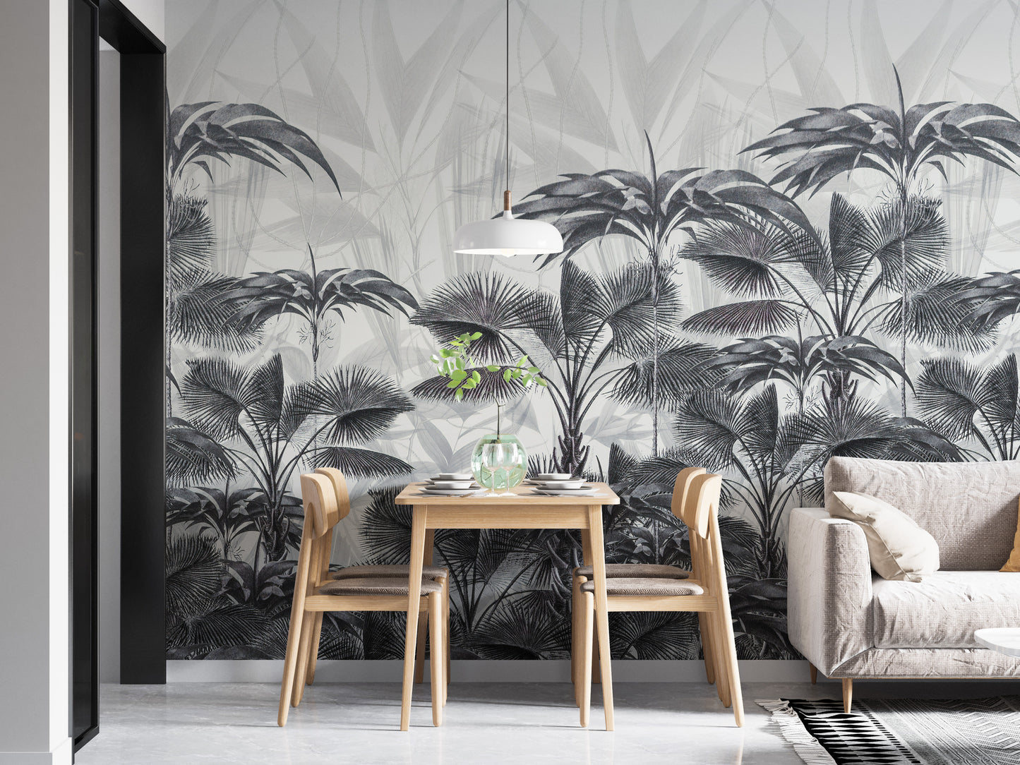 Tranquil Bushy Palms Wall Mural
