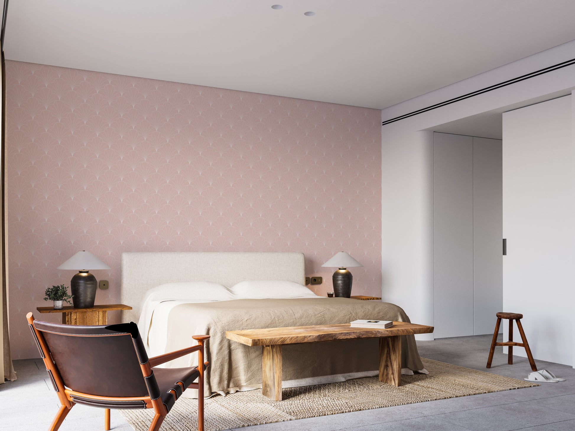 Stylish pink wallpaper with vintage charm