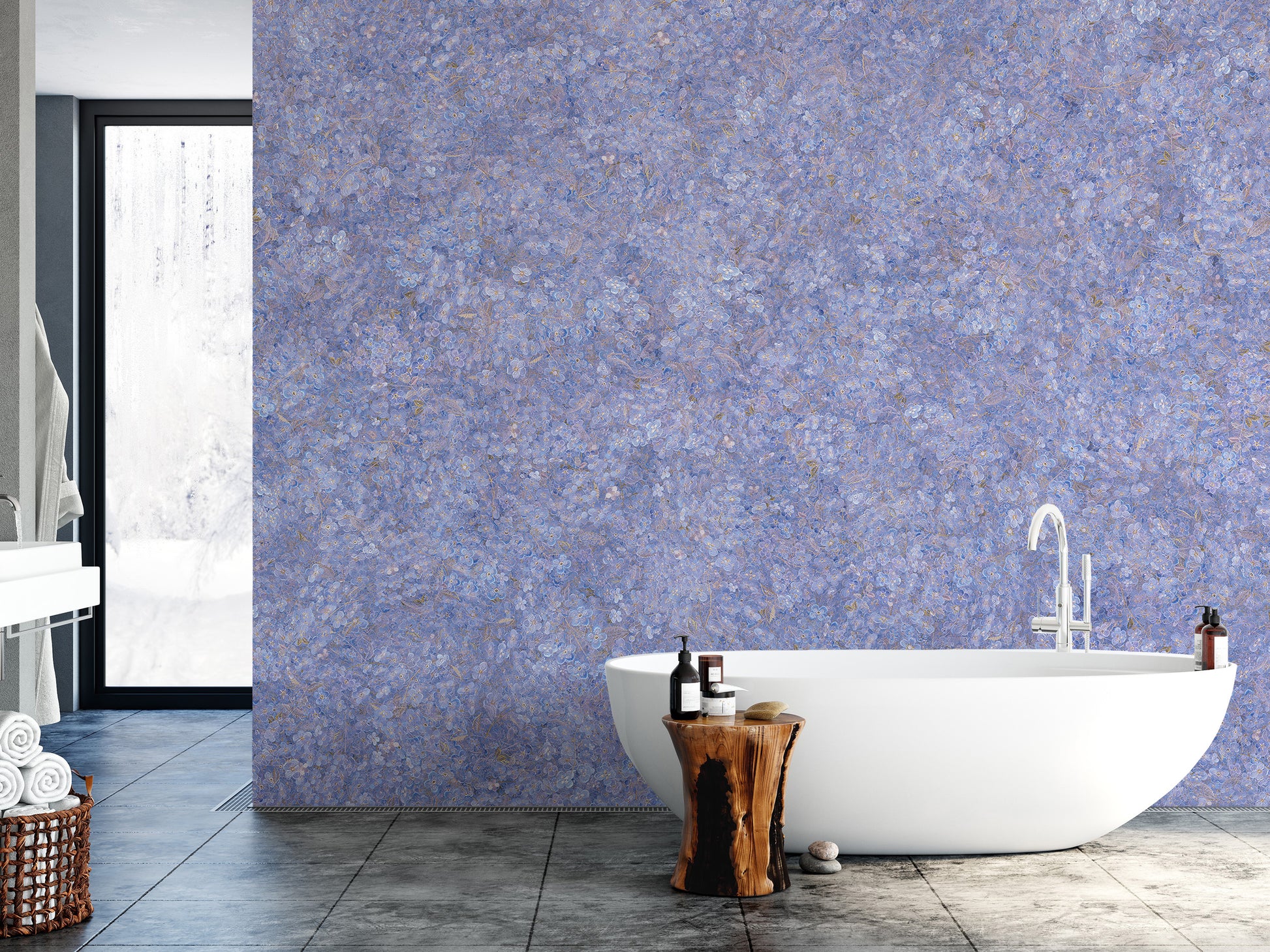 Sophisticated floral purple wallpaper
