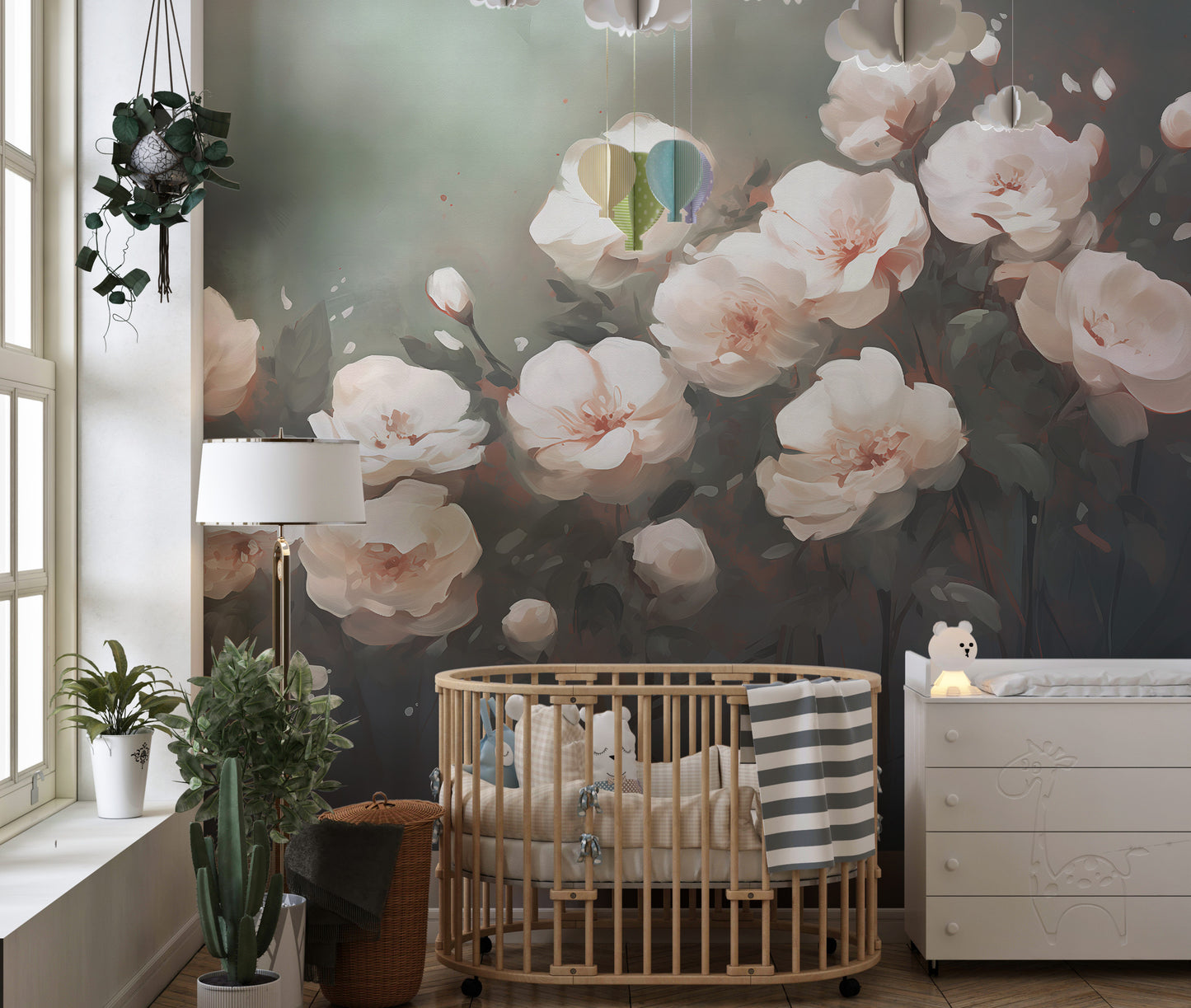 White Roses Wallpaper Mural