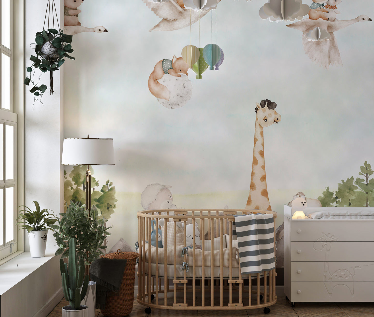 Whimsical Enchanted Woodland Creatures Mural art