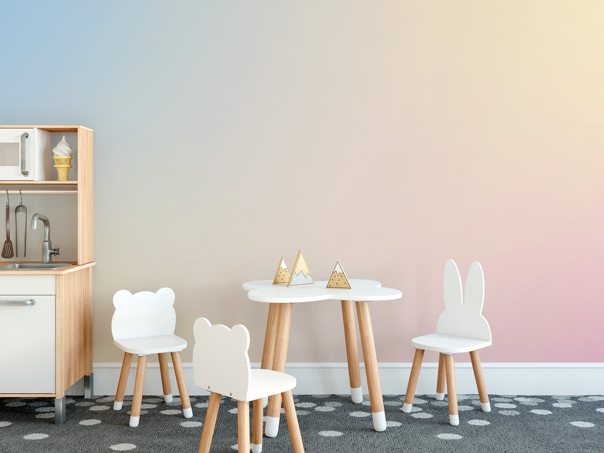 Chic and modern pastel gradient wallpaper mural for elegant spaces.