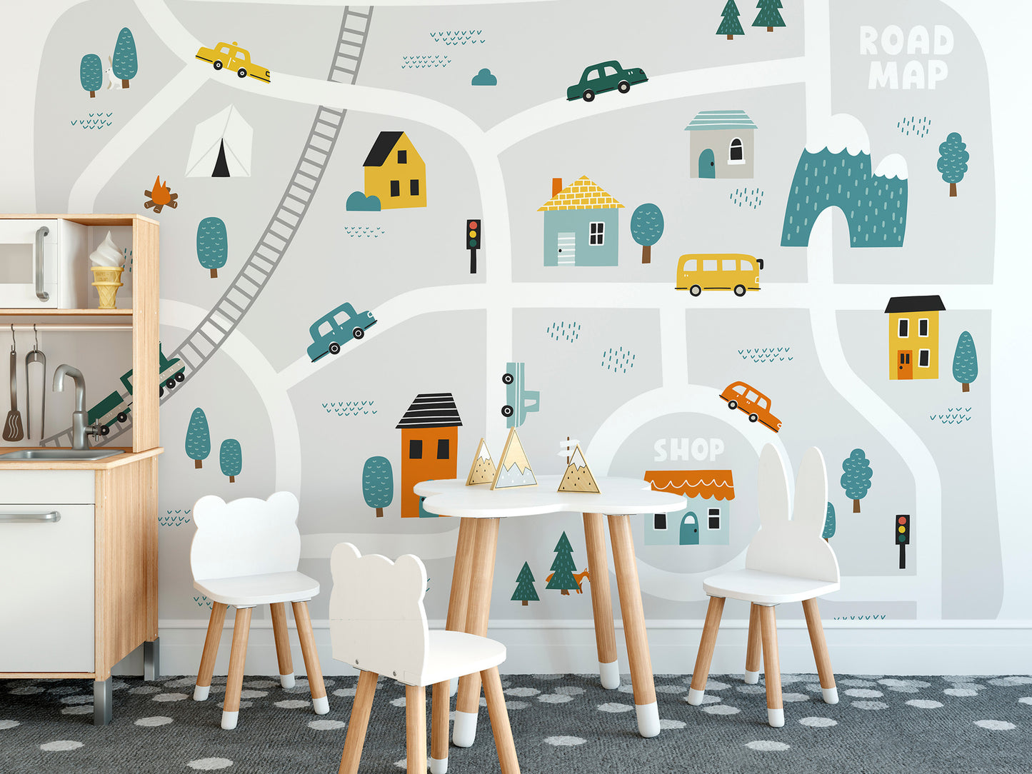 Town Map Wall Mural