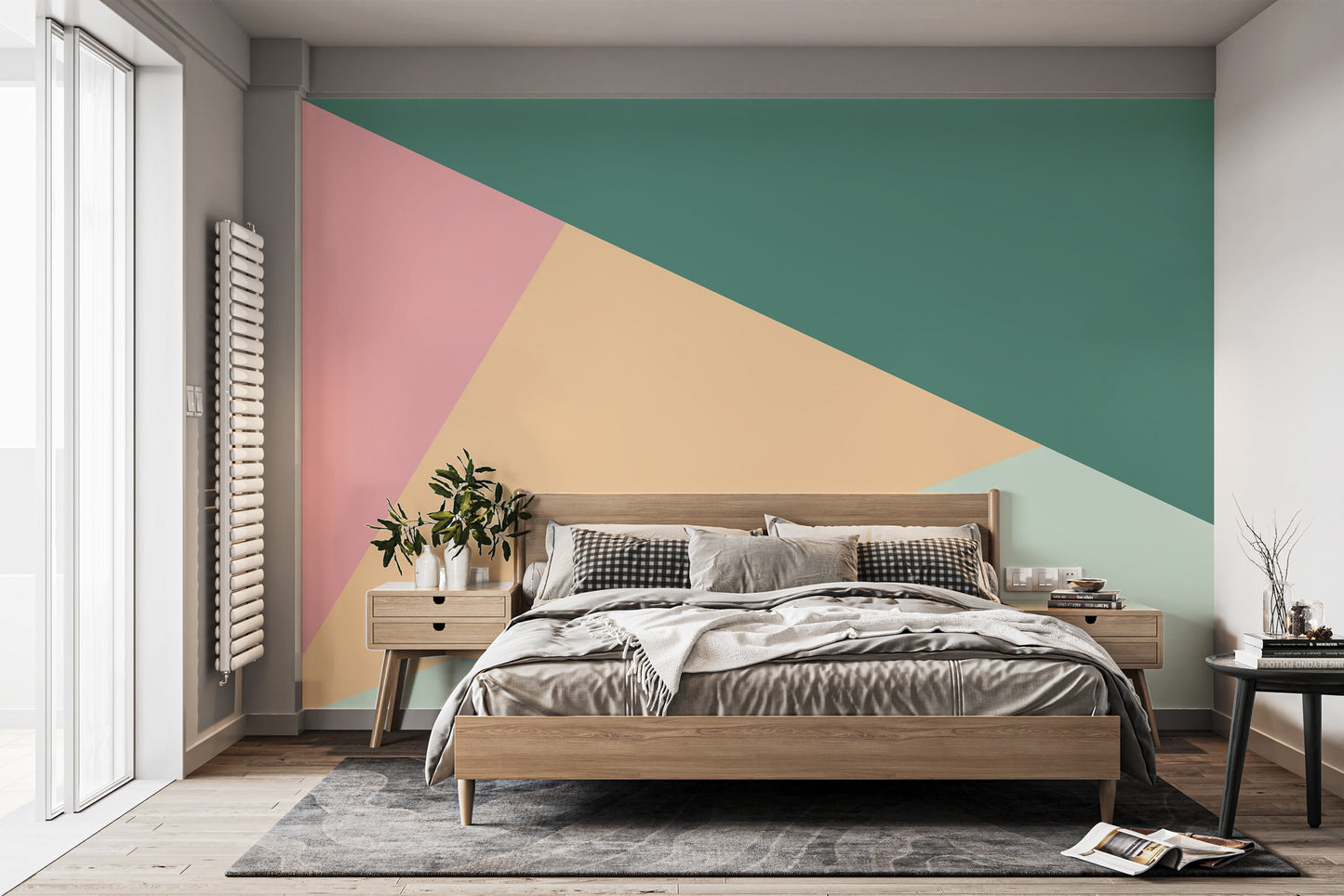 Colorful Geometric Triangle Shaped Wallpaper