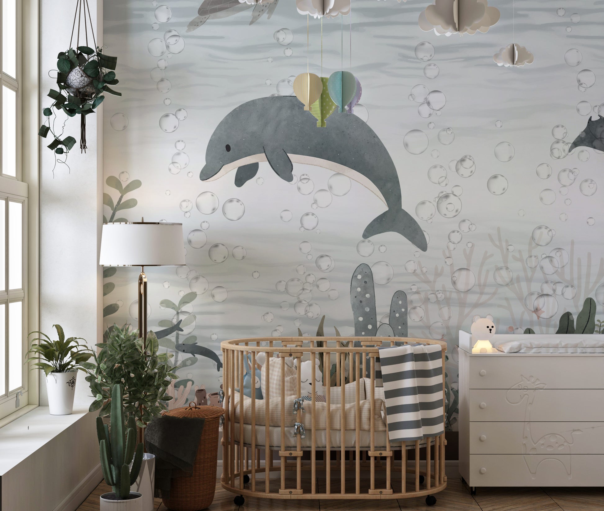 Vibrant Serene Ocean Life Wallpaper Mural details