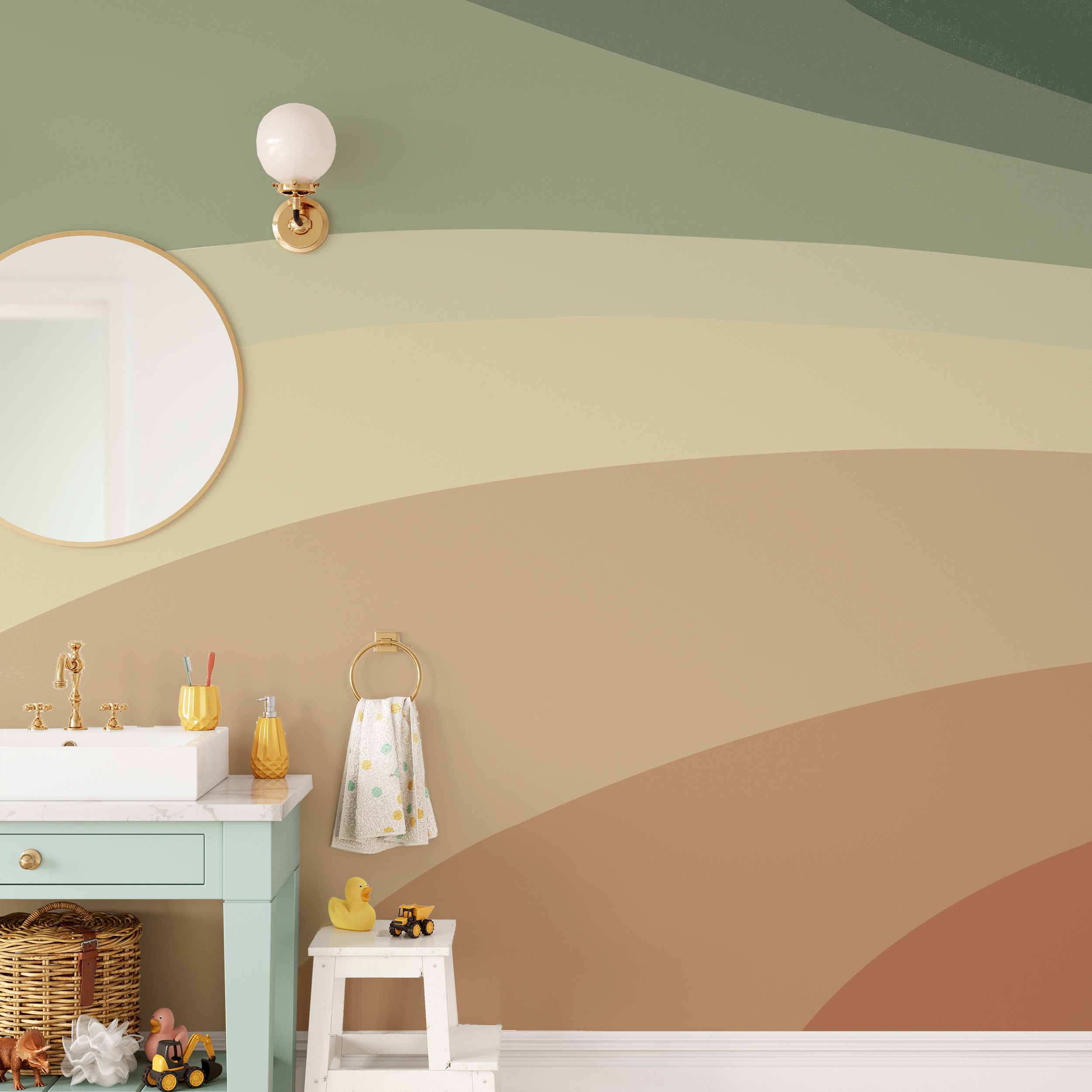 Subtle warm spectrum wallpaper mural with calming colors