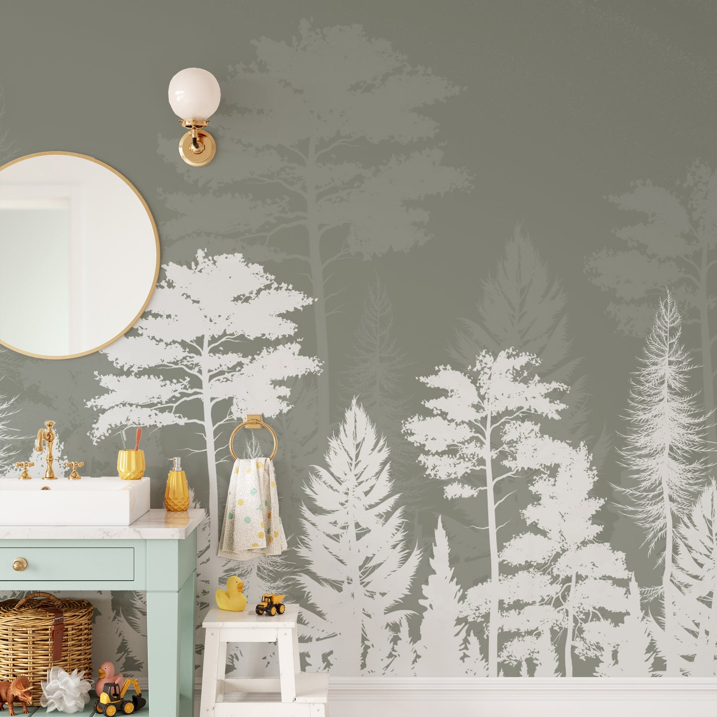 Mystic shadow play wallpaper mural for elegant interiors.
