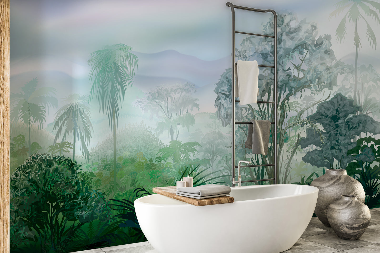 Green Tropical Rainforest Wallpaper Murals - Giffywalls