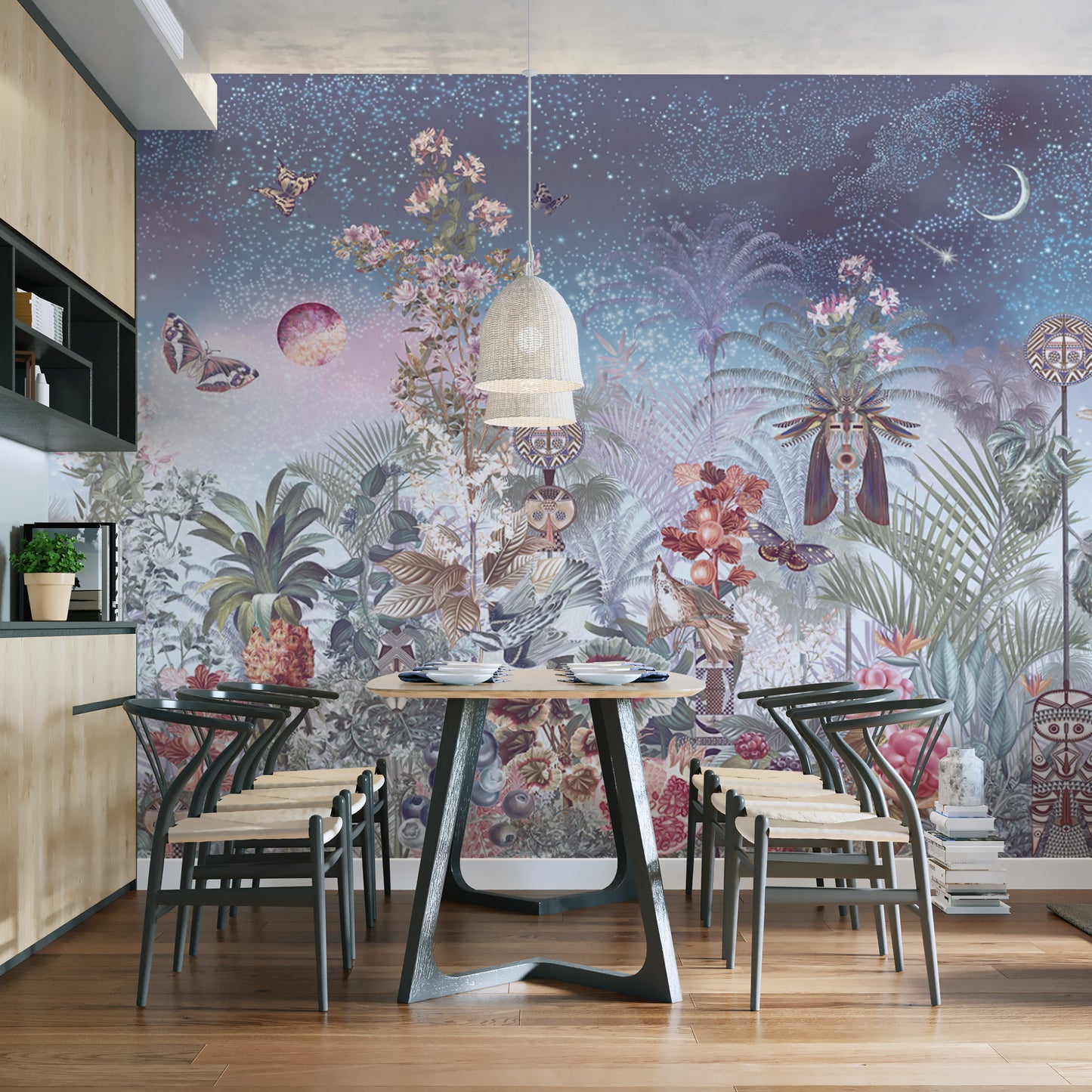 Garden solar flower wallpaper mural artwork