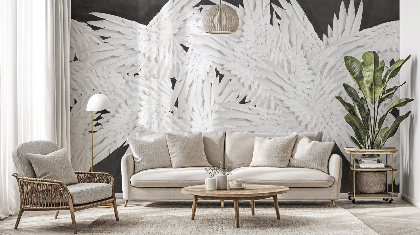 Sophisticated Black Velvet Radiance mural for refined interiors.
