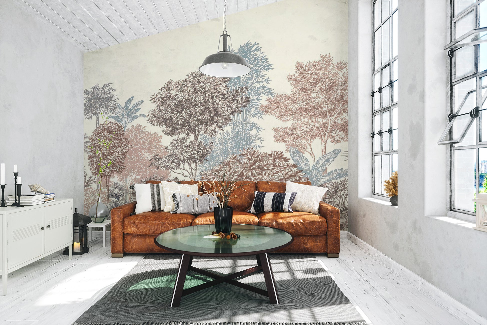 Artistic Vibrant Trees Wallpaper Mural for homes
