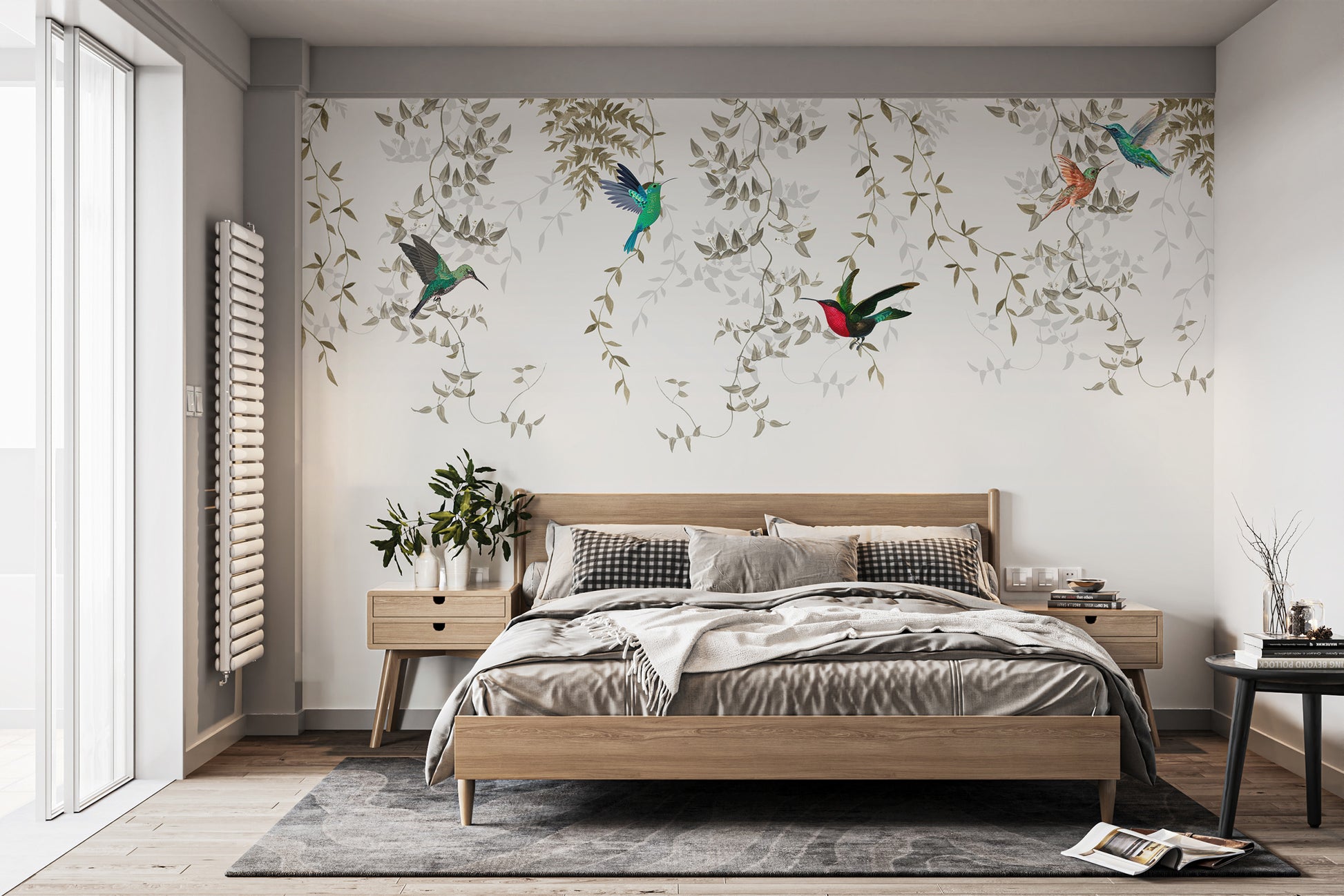 Hummingbird Haven Wallpaper Mural with nature vibes