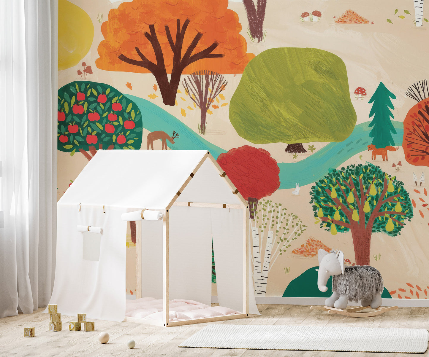 Whimsical Storybook Trees wallpaper for nurseries