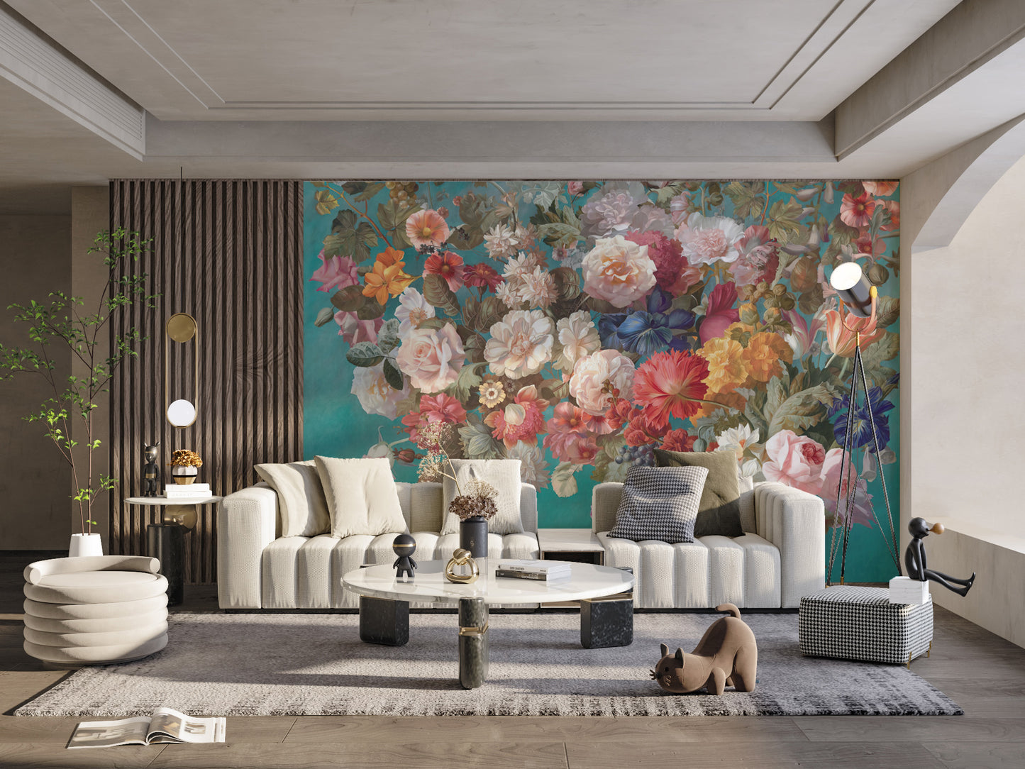 Beautiful Dutch-inspired mural designs with floral details