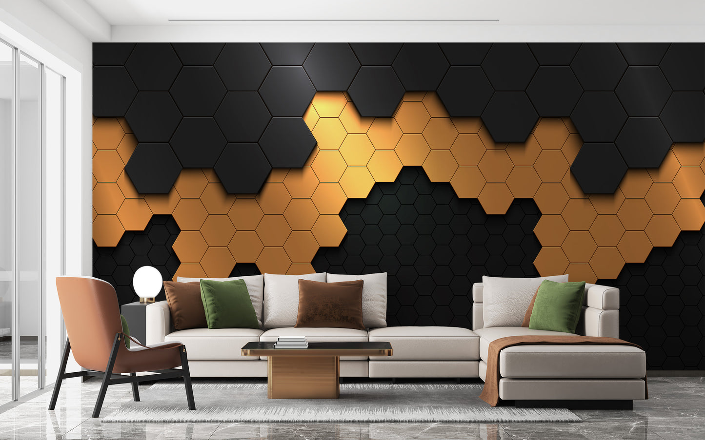 Hexagonal Pattern Wall Mural