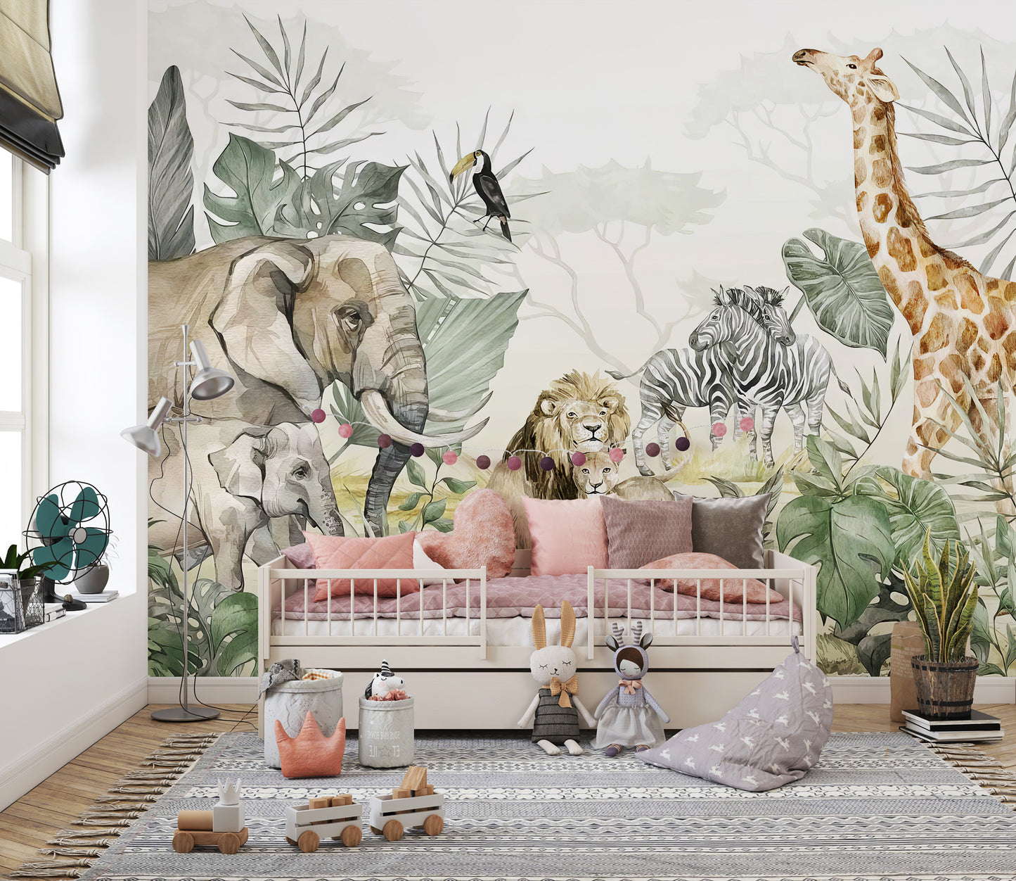 Tropical Wildlife Wall Mural