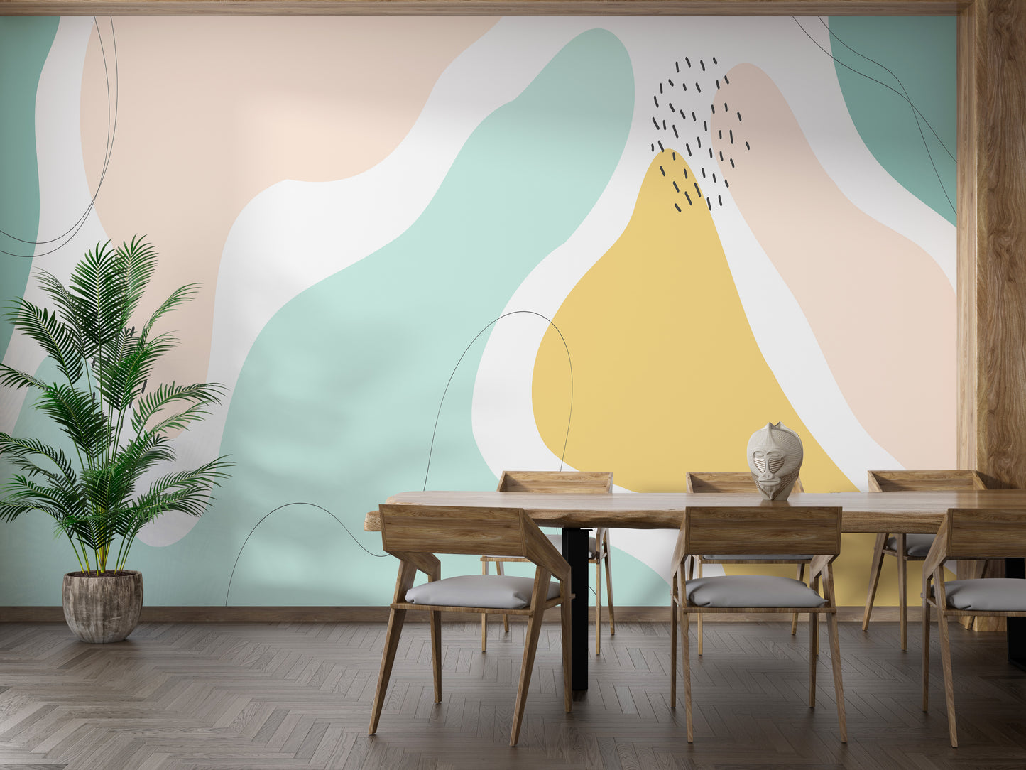 Beautiful Pastel Color Shapes Wallpaper Mural