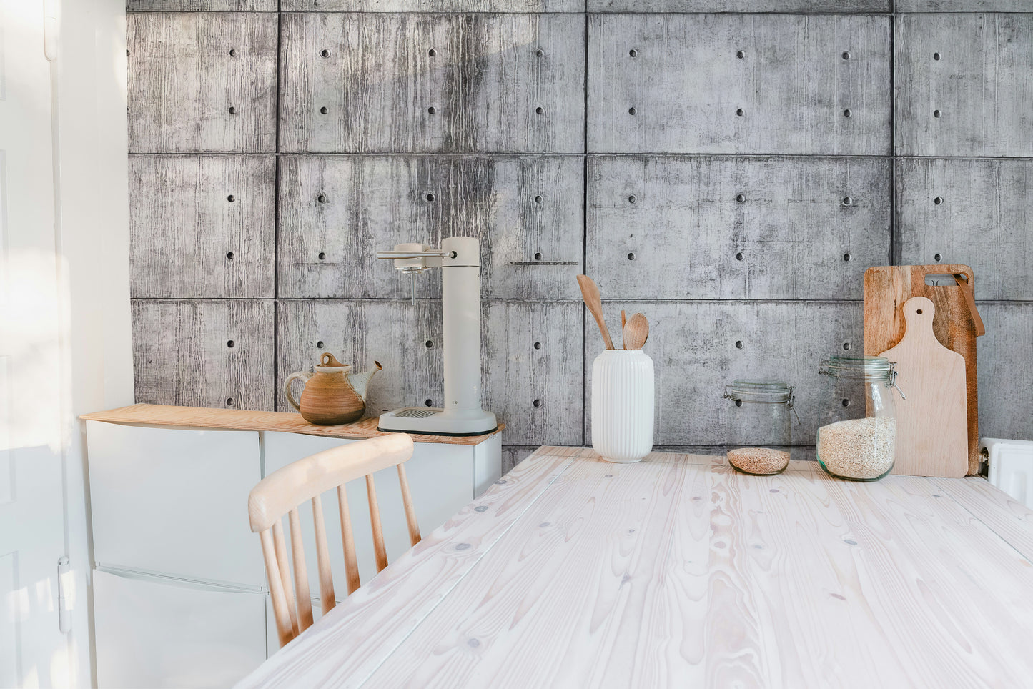 Raw Concrete Wallpaper for Renters