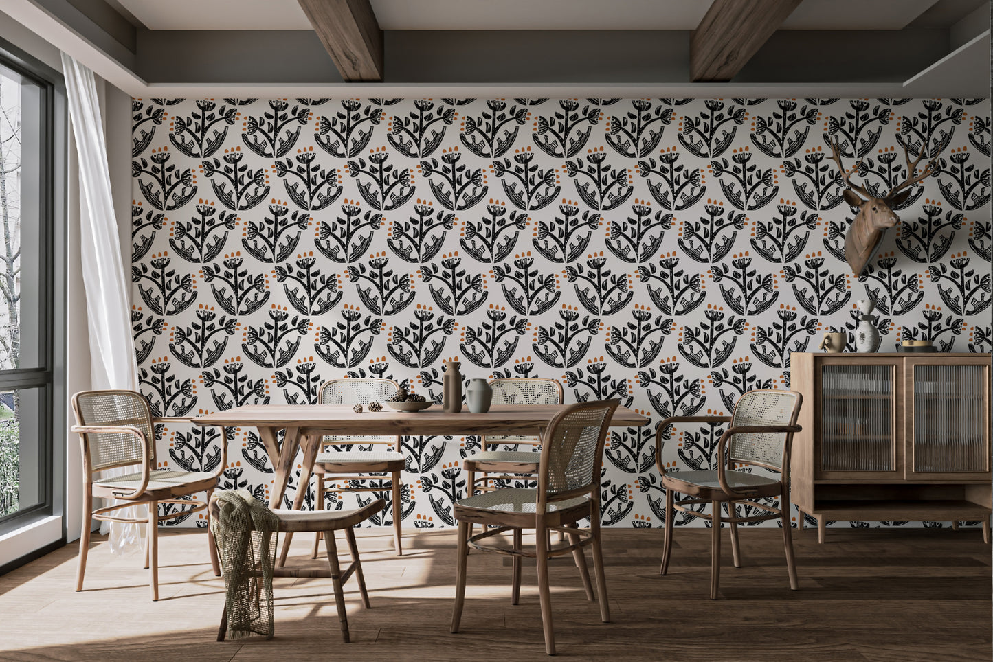 Botanical Charm Modern Wallpaper - Giffywalls