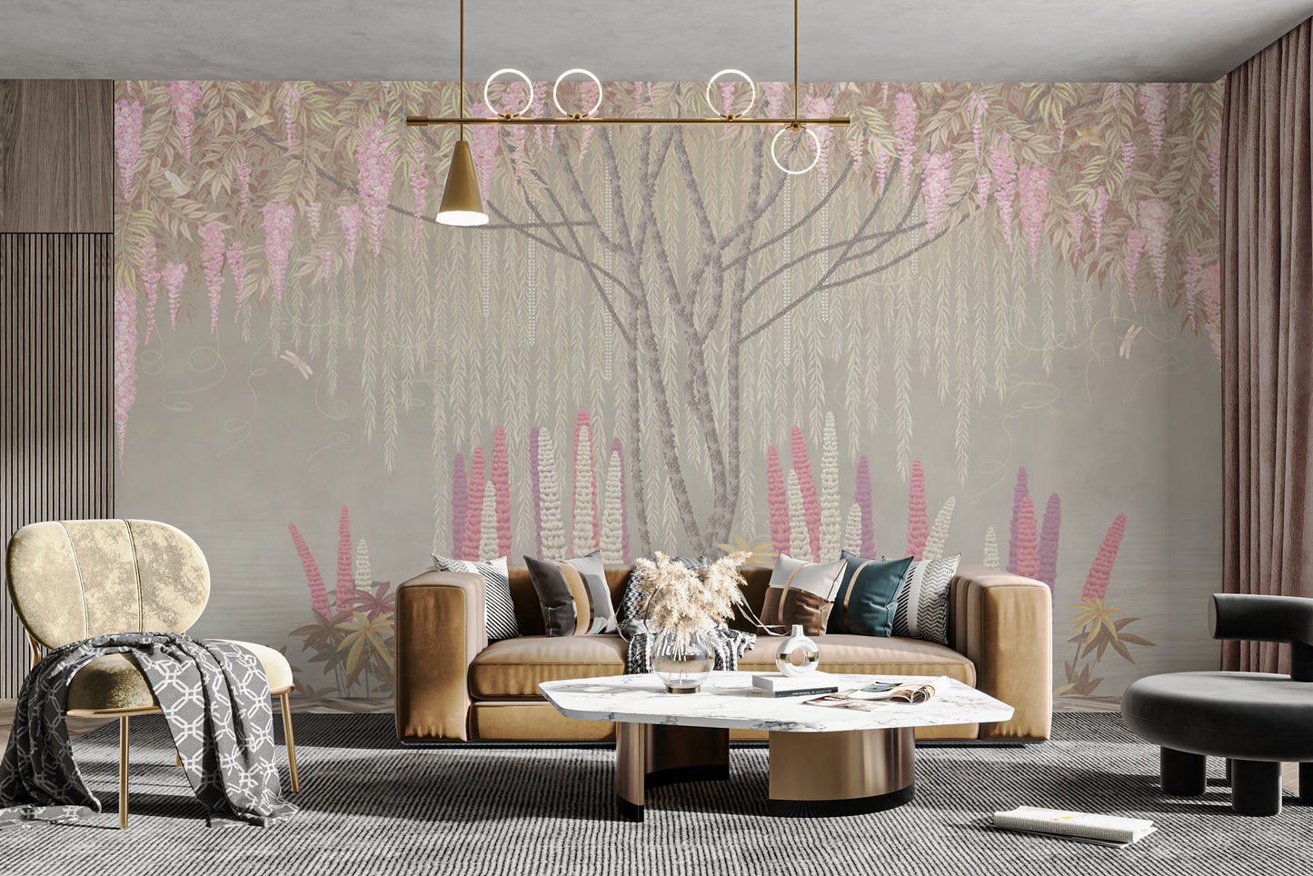 Historic Hues Wisteria Wallpaper mural