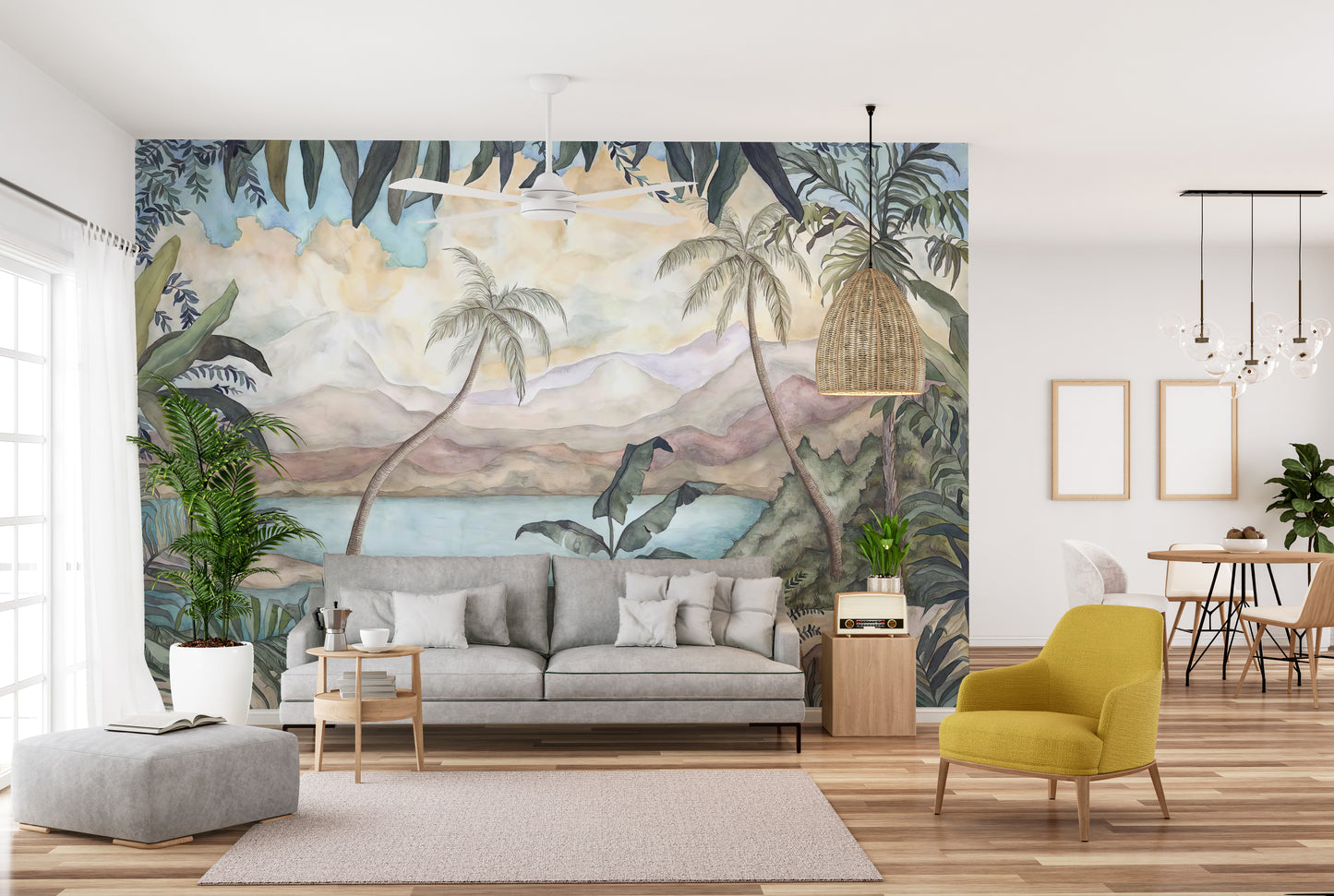 Green Pond Vegetation Tropical Wallpaper Mural