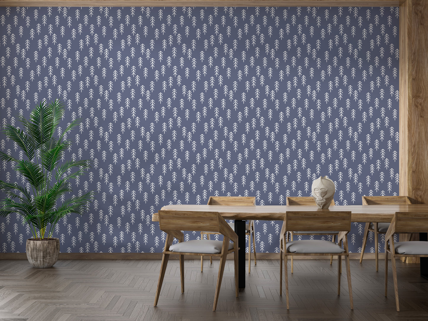 Nature-themed navy wallpaper with charm
