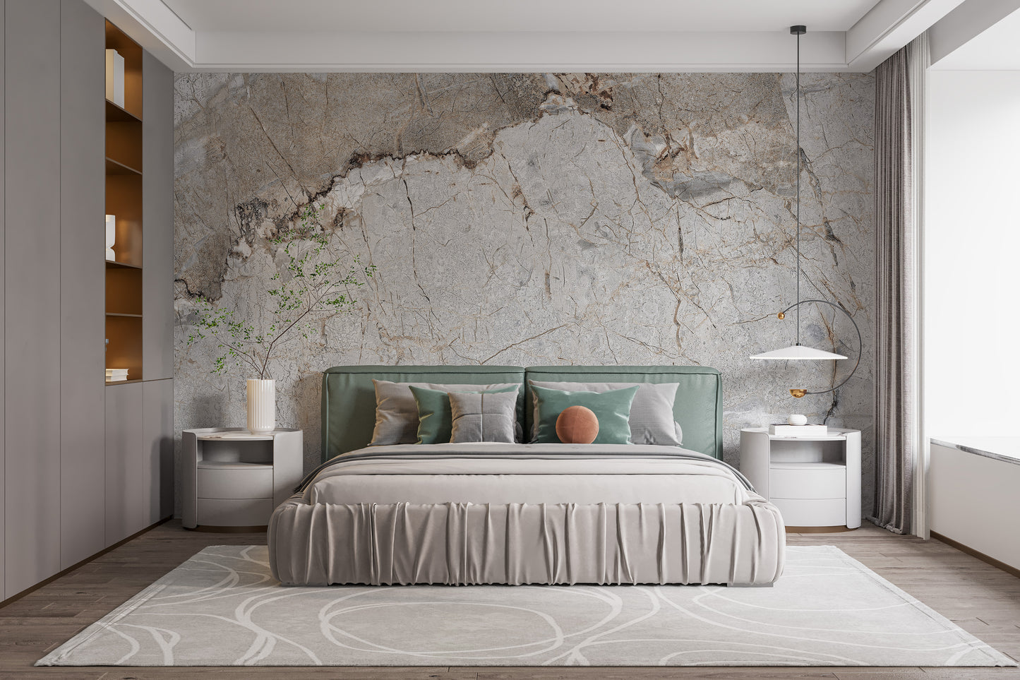 Elegant Gray Marble Wall Mural