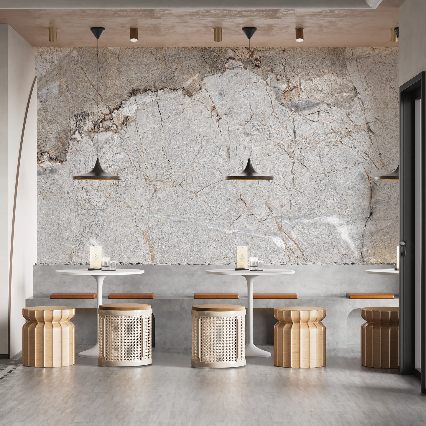 Elegant Gray Marble Wall Mural